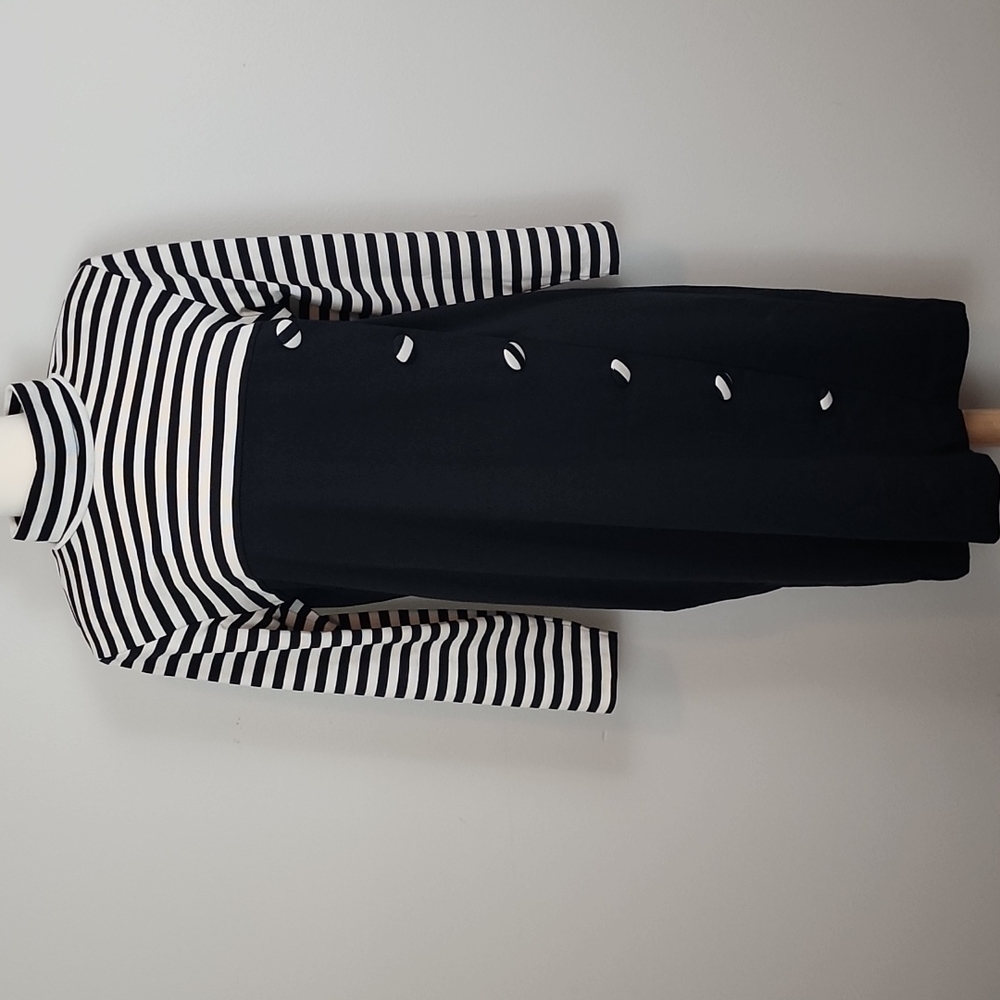 VINTAGE 1990s Stefan Black/White Striped Dress